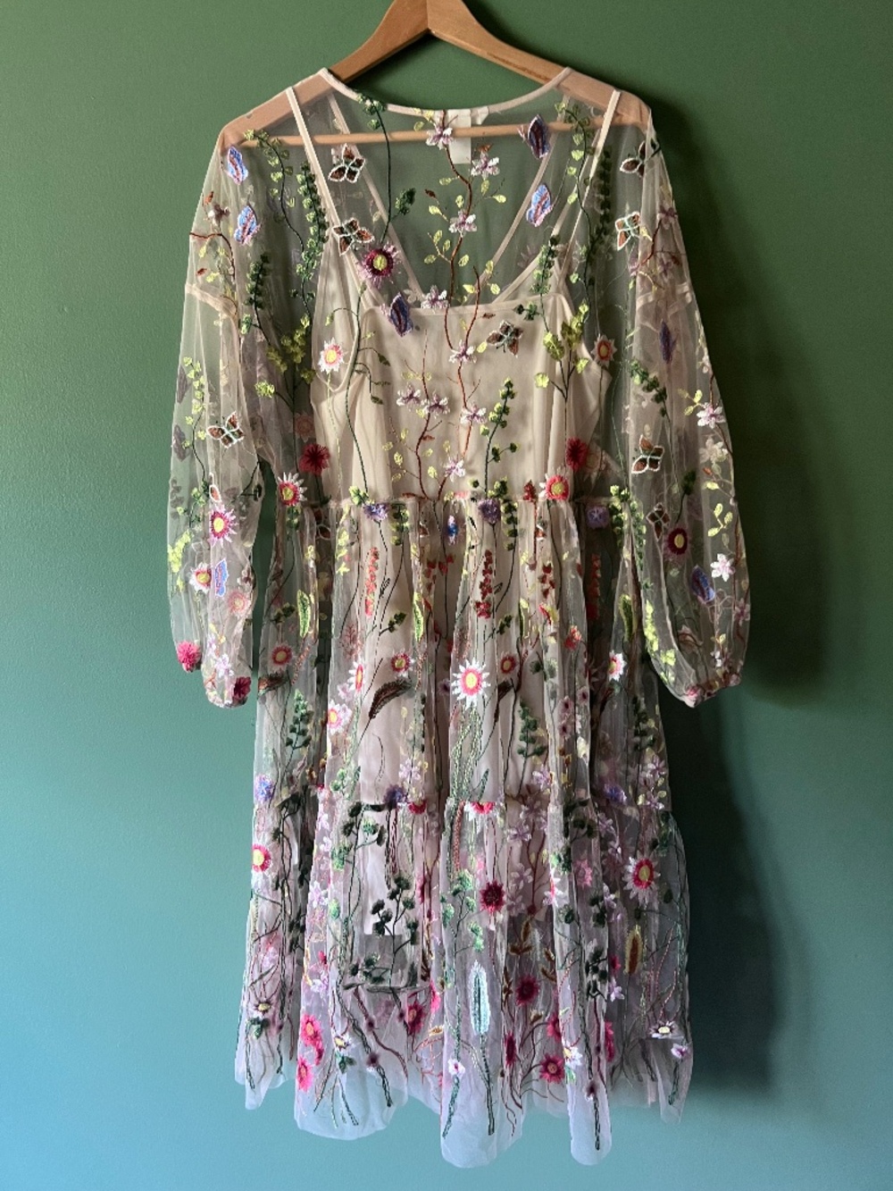 H&M 2017 floral mesh dress.